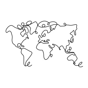 Μεταλλικός πίνακας World Μαύρο 120x70x1.5 cm - Img 4