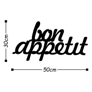 Μεταλλικό Διακοσμητικό Τοίχου Bon Appetit 1, Μαύρο, 50x30 cm - Img 3