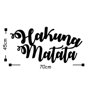 Μεταλλικό Διακοσμητικό Τοίχου Hakuna Matata, Μαύρο, 70x35 cm - Img 3
