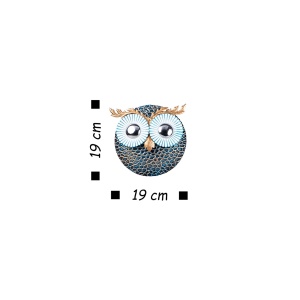 Μεταλλικό Διακοσμητικό Τοίχου Owl, Κεραμιδί, 19x19 cm - Img 3