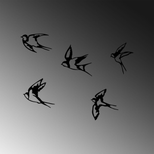 Μεταλλικό Διακοσμητικό Τοίχου Swallows, Μαύρο, 18x19 cm - Img 6