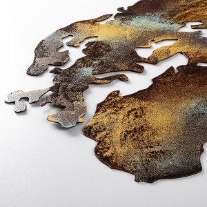 Μεταλλικό Διακοσμητικό Τοίχου World Map Medium, Πολύχρωμο, 150x59 cm - Img 6