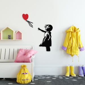 Μεταλλικός πίνακας Banksy Μαύρο 105x85 cm