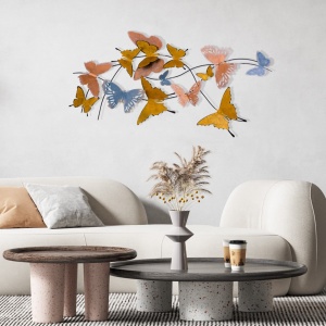 Μεταλλικός πίνακας Butterflies Πολύχρωμος 105x8x57 cm