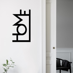 Μεταλλικός πίνακας Home Μαύρο 28x50 cm