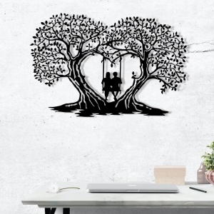 Μεταλλικός πίνακας Love Μαύρο 65x43 cm