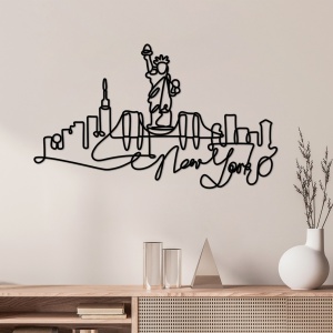 Μεταλλικός πίνακας Newyork Μαύρο 120x67x1.5 cm
