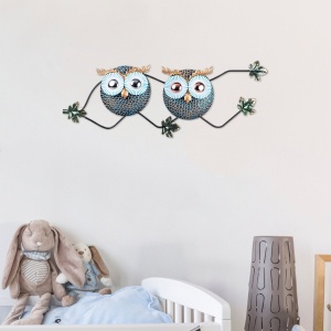 Μεταλλικός πίνακας Owl Πολύχρωμος 77x28 cm