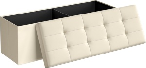 Μπαούλο Αποθήκευσης Κρεμ Songmics 38 x 110 x 38 cm