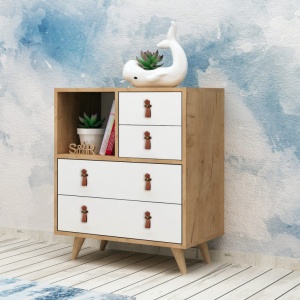 Ντουλάπα Dressing Fallow Oak-Λευκό