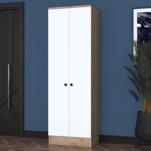 Ντουλάπα hol P6-, Λευκό- Καρυδί