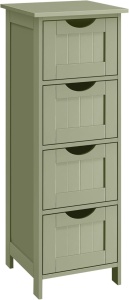 Ντουλάπι Μπάνιου με Συρτάρια Songmics Πράσινο 30x30x82 cm