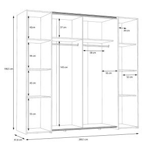 Ντουλάπα dormitor Bekerk Pako World Σκούρο Καφέ 200x61.5x190.5 cm - Img 5