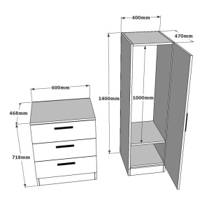 Ντουλάπα multifuncțional με Καθρέφτη Cc6 Λευκό 40x140x47 cm - Img 6