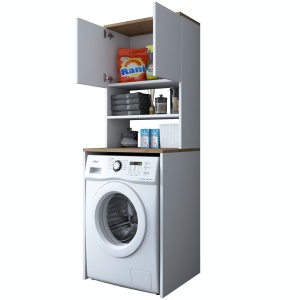 Ντουλάπι για Πλυντήριο Ρούχων KD101 Λευκό 65x183.6x60 cm - Img 9