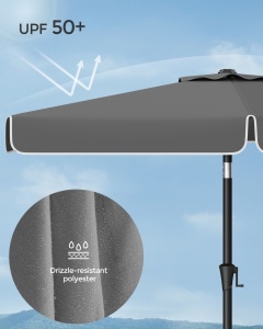 Ομπρέλα κήπου Songmics Γκρι 200x150x230 cm - Img 5