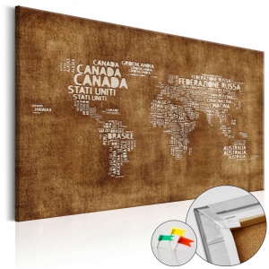 Πίνακας από φελλό - The Lost Map [Cork Map - Italian Text] 60x40 cm