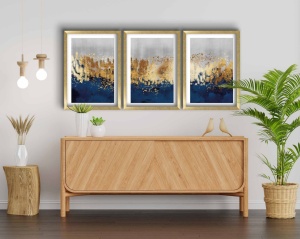 Πίνακας, σετ 3 τεμαχίων Auric Rome Χρυσό 38x53 cm