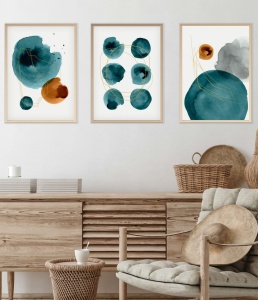 Πίνακας, σετ 3 τεμαχίων Huhu117 Πολύχρωμος 50x70 cm