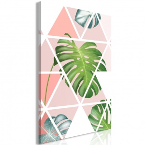 Πίνακας - Geometric Monstera (1 Part) Vertical 40x60 cm