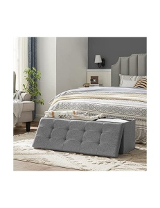 Πάγκος αποθήκευσης, Songmics, 110 x 38 x 38 cm, 120 L, LSF77G, Γκρι - Img 3