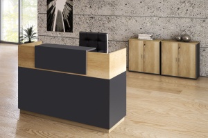 Πάγκος υποδοχής Lotus σε Δρυς-Σκούρο Γκρι 180x70x110 cm - Img 4