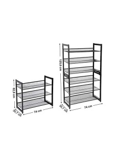 Παπουτσοθήκη, Songmics, LMR03B, 12 ζευγάρια, Μέταλλο, 62 x 30 x 74 cm - Img 6