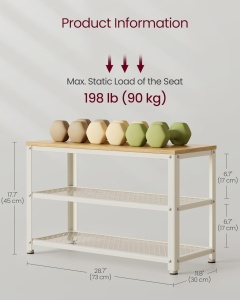 Παπουτσοθήκη Vasagle Λευκό 30 x 73 x 45 cm - Img 3