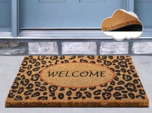 Πατάκι Εισόδου Welcome Leopard, 40x60 cm, από Ίνες Καρύδας