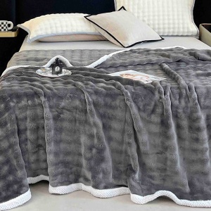 Παχιά Κουβέρτα Cocolino Bordy V6 Σκούρο Γκρι 200x230 cm