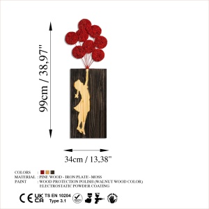 Πίνακας από ξύλο και μέταλλο Banksy Καρυδί 34x99 cm - Img 9