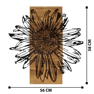 Πίνακας από ξύλο και μέταλλο Daisy Μαύρο 56x58 cm - Img 7