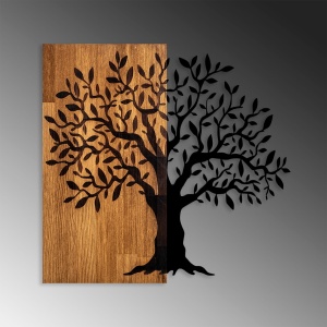 Πίνακας από ξύλο και μέταλλο Mysterious Καρυδί 58x60 cm - Img 4