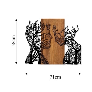 Πίνακας από ξύλο και μέταλλο Tree Καρυδί 58x70 cm - Img 6