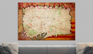Πίνακας από φελλό - Map of Barcelona [Cork Map] 120x80 cm - Img 2