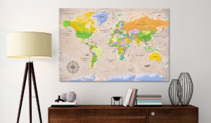 Πίνακας από φελλό - Maps: Vintage Style [Cork Map] 90x60 cm - Img 2