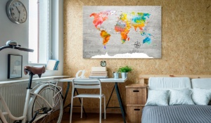 Πίνακας από φελλό - Multicolored Travels [Cork Map] 120x80 cm - Img 2