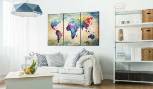 Πίνακας από φελλό - Rainbow Map [Cork Map] 120x80 cm - Img 2