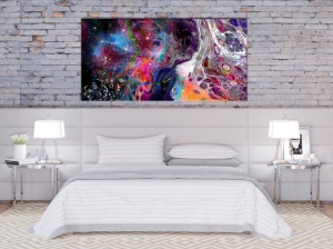 Πίνακας - Colourful Galaxy (1 Part) Wide 120x60 cm - Img 2