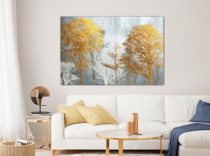 Πίνακας - Hoarfrost and Gold (1 Part) Wide 120x80 cm - Img 2