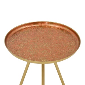 Πλαϊνό τραπεζάκι Jacksie μέταλλο bronz aur 46x46x48 cm - Img 2