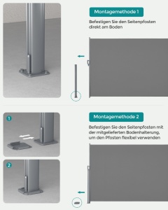 Πλευρική τέντα Songmics Γκρι 180x350 cm - Img 7