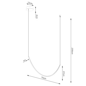 Πολυέλαιος LED Alvar 1, Μαύρος, 3000K, 70x12x230 cm - Img 10