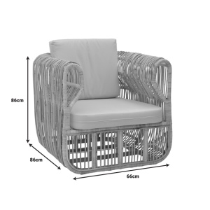 Πολυθρόνα Κήπου Fajole Pako World Φυσικό 86x86x66 cm - Img 7