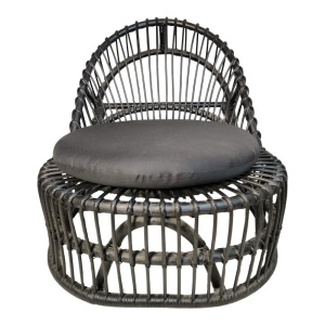 Πολυθρόνα με μαξιλάρι Tromso Boho Μαύρο 80x85x98 cm - Img 4