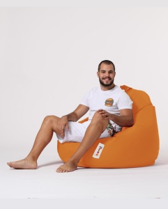 Πολυθρόνα Πουφ Κήπου Premium Πορτοκαλί 115x130x39 cm - Img 8