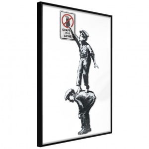 Πόστερ - Banksy: Graffiti Is a Crime, με μαύρη κορνίζα, 30x45 cm