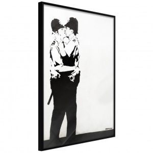 Πόστερ - Banksy: Kissing Coppers II, με μαύρη κορνίζα, 30x45 cm