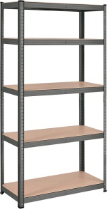 Ράφι Songmics, 5 Ράφια, 40 x 90 x 180 cm, Μαύρο, GLR040G01