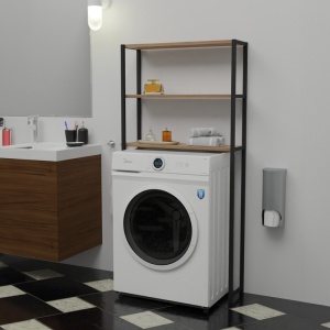 Ράφι πάνω από WC ή πλυντήριο ρούχων Hifro Pako World Λευκό 65x27x185.5 cm - Img 2